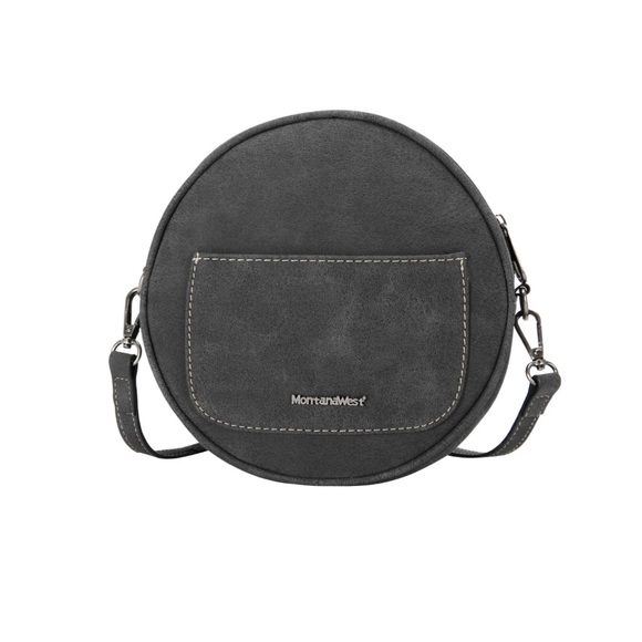 Montana West Floral Embroidered Collection Circle Bag/Crossbody Brown - Picture 7 of 7